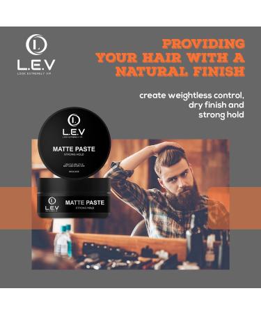 LEV Premium Barber Grade Hair Styling Matte Cream - Strong Hold Texturizing Cream for Men | Ideal for Long Hair & Hair Textures - Buy Online on GoSupps.com