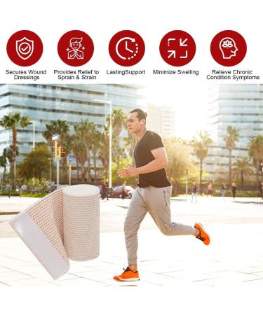 Compression Bandage Wraps Pack of 5 - Self-Adhesive Stretchable Elastic Bandages for Sports Protection - 6 Inch for Wrist & Ankle Sprains Swelling Relief - Buy Online on GoSupps.com