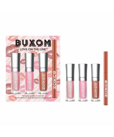 BUXOM Power Line Plumping Lip Liner Long Lasting and Retractable Lip Liner Moisturizing with Peptides and Vitamin E for Plump Cruelty Free Lip Liner in Smooth Spice Lip Polish in Sandy Kimberly White Russian Sparkle