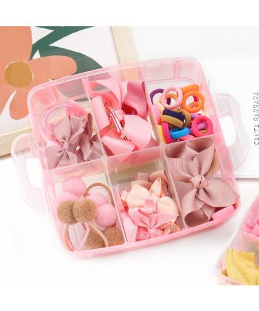 JOYOYO 3 Layer Toddler Girls Gift Box of Hair Accessory Hair Bows for Girls Includes Baby Girl Hair Clips Hair Bobbles Hair Bows DIY Alligator Clips Baby Headbands - Buy Online on GoSupps.com