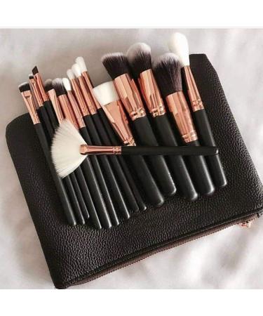 15 Pc Multifunctional Makeup Brush Set - Portable Tools for Face & Eye Makeup - Brown - Buy Online on GoSupps.com
