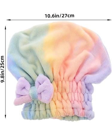 NOLITOY Quick Dry Hair Towel Wrap for Women - Cute Bowknot Design Super Absorbent for Curly & Thick Hair Colorful Elastic Hair Cap - Buy Online on GoSupps.com
