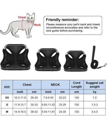 Shop Lollanda XS Black Cat Dishes with Leash | Adjustable Soft Kitten Vest with Reflective Strip - Perfect for Kittens! - Buy Online on GoSupps.com
