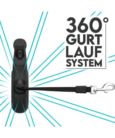 Dog is K nig 5m Roller Leash | High-Quality Extendable Dog Leash for Small & Large Dogs | Robust with Smart Brake System | Ideal for 15-50kg - Night Black - Buy Online on GoSupps.com