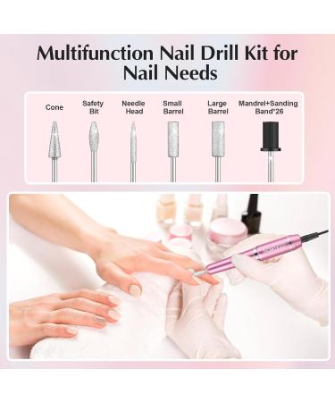 JIASHENG USB Electric Nail Drill | Portable Electric Nail File for Acrylic & Gel Nails | Professional Manicure & Pedicure Kit | Pink - Perfect for Home & Salon Use - Buy Online on GoSupps.com