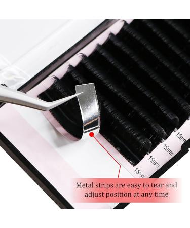 Flat Lashes QueWel | Ellipse Eyelashes for 1:1 Extensions | 0.15D Curl 15mm Silk Single Eyelashes - Naturally Black (1 Piece) - Buy Online on GoSupps.com