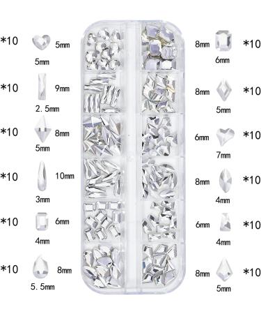 Crystal White Nail Rhinestones Set - 2920 Pcs Multi Shape Flatback Gems for Acrylic Nails & Jewelry Design - Buy Online on GoSupps.com