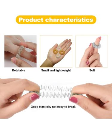 Premium Acupressure Massage Rings Set - 14er Stress Relief for Adults & Kids | Gold & Silver | International Shipping - Buy Online on GoSupps.com
