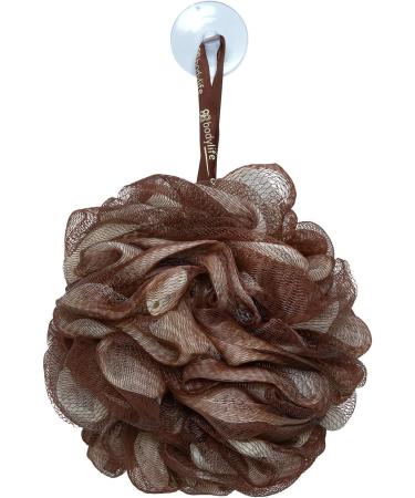 Bodylife Large Exfoliating Bath & Shower Puff Scrunchie Chocolate - 95g - Buy Online on GoSupps.com