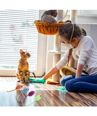 VILLCASE 12PCS Cat Toy Mouse-Elastic Rope Mouse Toy Cat Teaser Mouse Toy Creative Pet Cat Teeth Grinding Chew Toys for Small Medium Large Cat (Random Color) Assorted Color 12PCS 12X3.5cm - Buy Online on GoSupps.com