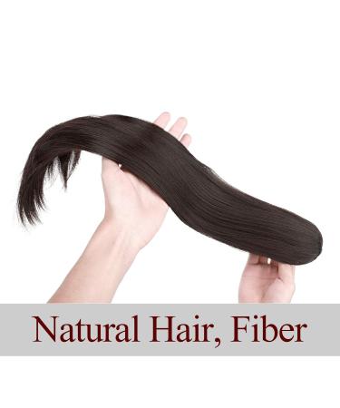 22 Dark Brown Ponytail Extension | Clip-In Micro-Wavy Braid | Heat-Resistant Real Hair Hairpiece for Effortless Styles - Buy Online on GoSupps.com