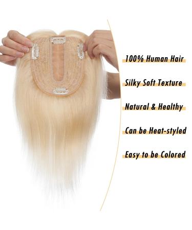Rich Choices Clip-in Hair Topper for Women - 130% Dense Remy Human Hair Extensions 40cm #60 Wei blond - 50g Toupet - Buy Online on GoSupps.com