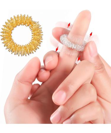 Premium Acupressure Massage Rings Set - 14er Stress Relief for Adults & Kids | Gold & Silver | International Shipping - Buy Online on GoSupps.com