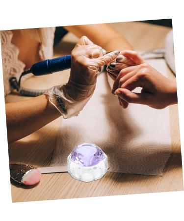 Housoutil Nail Art Crystal Cup To Go Plates with Lids Nail Salon Supply Crystal Nail Art Cup Manicure Dish Bowl Glass Nail Manicure Cup Purple White Crystal Liquid Powder - Buy Online on GoSupps.com