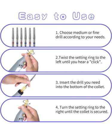 YUXIANLB 6 PCS Nail Drill Bits Set Tapered Barrel Cuticle Bits for Nail Drill 3/32 Shank Electric Bit for Nail Prep Remove Cuticle Dead Skin Manicure Pedicure Tools (Fine & Medium) Style1 - Buy Online on GoSupps.com