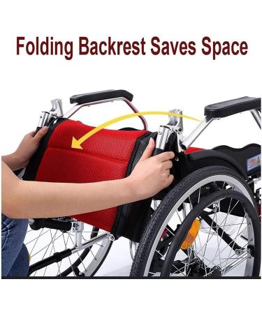 Aluminum Multifunctional Manual Wheelchair Folding Lightweight Wheelchair Portable Elderly Travel Wheelchairs with Handbrakes Padded Wheelchair capacity 200kg/400lb - Buy Online on GoSupps.com