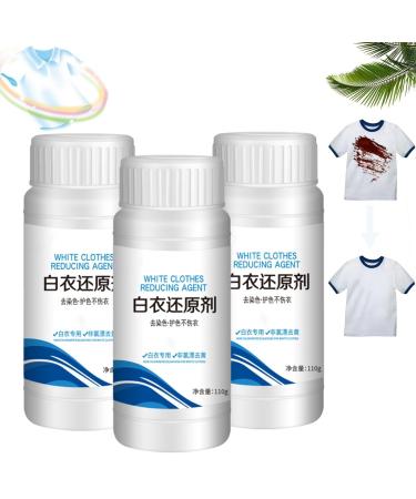 3 Pcs Household White Clothing Reducing Agent White Clothes Reducing Agent Exclusively for White Clothes White Laundry Whitener Clothing Stain Remover Clothes Oil Stain Remover