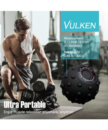 Vulken Acuspher Massage Ball - High Intensity 4-Speed Muscle Relief & Plantar Fasciitis Treatment | Myofascial Relaxation & Foot Massage Roller (Black) - Buy Online on GoSupps.com