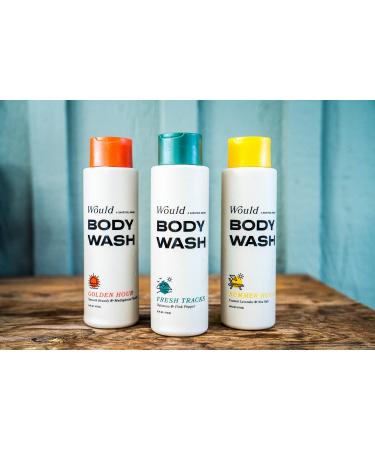 WOULD Fresh Tracks Men's Body Wash (16 oz) - Hydrating Soap for Dry Skin - Moisturizing Cleansing Skincare | Barstool Sports Brand - Woody Oakmoss & Floral Pink Pepper - Buy Online on GoSupps.com