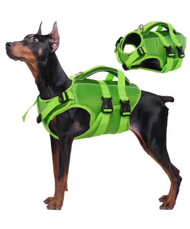 Kuoser dogs for small agents Large dogs adjustable & ripstop Dogs Lifeguard vest with lifeguard high floating capacity pet lifesaver puppy swimming suits for beach green l l green