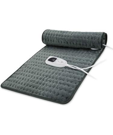 Heating cushion 30 x 60cm heat cushion for dry and moist electric heating pillows with shutdown and 6 steady temperature levels heat pillow for neck shoulder heating technology Dark gray 30 x 60cm