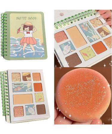 Eye Shadow Girls Notebook Shaped Eye & Cheek Shadow Tea Earth Color Eye Shadow Makeup Cosmetics (C) - Buy Online on GoSupps.com