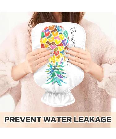 Naanle Colorful Pineapple Watercolor Heat Bottle | 2L Large Warm-Up Bag for Pain Relief & Therapy - Bed Hands Feet - Transparent Design - Buy Online on GoSupps.com