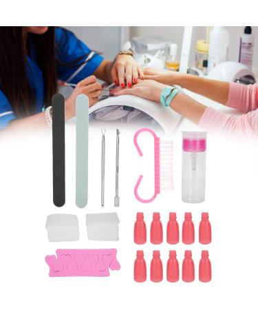 Nail Manicure Tools Set Nail Remover Tools Set Cuticle Cutter Pusher Nail Files Nail Wipe Cotton Pads for Shaping Removing and Polish Soak Off Clips