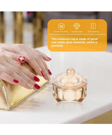 Beavorty Nail Art Acrylic Liquid Powder Glass Dappen Dish Nail Crystal Bowl with Lid Nail Art Brush Washing Container for Nail Art Manicure Care Tools - Buy Online on GoSupps.com