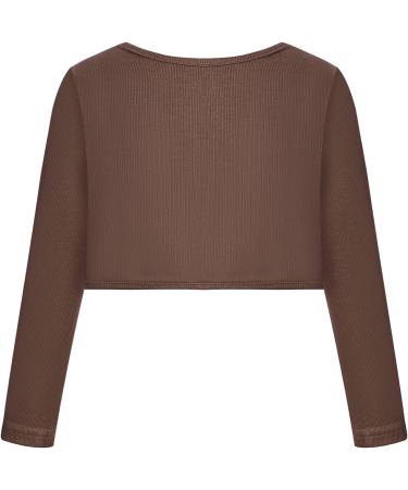 BONNY BILLY Girls Cotton Knit Cardigan Bolero Shrug - Coffee - Size 4-5 Years - Buy Online on GoSupps.com
