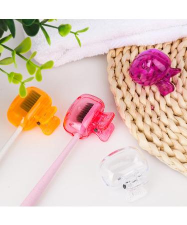 Fowecelt Toothbrush Covers Head Cap - 4Pcs Travel & Bathroom Toothbrush Cover Set in Pink - Buy Online on GoSupps.com