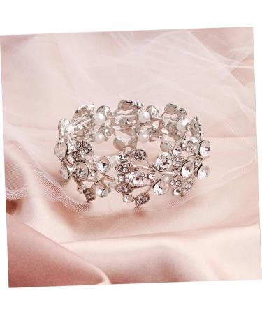 JE COMPRIS Tennis Bracelet - Diamond & Pearl Open Bangle | Elegant Crystal Hand Jewelry & Accessories for Brides - International Shipping - Buy Online on GoSupps.com