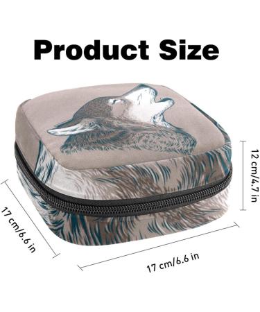Javenproeqt Portable Women's Binding Bags | Menstrual Cup Pocket & Pads | Stylish Tampons for First Period | Art Painting Wolf Multicolor 04 - Buy Online on GoSupps.com