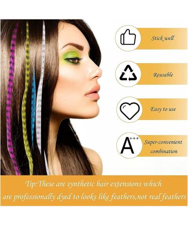 Feather Hair Extension Kit Feathers for hair extension synthetic colorful strands of fake feathers in hair accessories for women hairpiece extensions (Color : 12 Size : 16inches) 16inches 12 - Buy Online on GoSupps.com