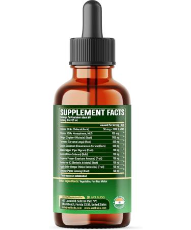 11in1 Ginger Root Supplement with Turmeric Ceylon Cinnamon Black Pepper Cayenne Pepper Berberine Vitamin D3 and Vitamin K2 - Support Immune Energy - 1 FL Oz - 2 Month Supply - Buy Online on GoSupps.com