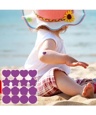 16 Sunscreen Reminder Stickers uv detection stickers uv stickers sunscreen reapply UV Sticker Waterproof Reminder Sunscreen Patches Color Changing Sunscreen Testing Stickers for Beach Swimming - Buy Online on GoSupps.com