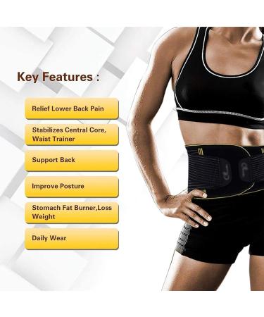 Ngary Back Bandage for Men & Women | Lumbar Belt with 5 Support Sticks | Relieve Back Pain Herniated Disc Sciatica & Scoliosis | XXL Size - Buy Online on GoSupps.com