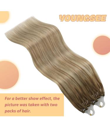 Youngsee Real Hair Microring Extensions - 60cm Ombre Light Brown to Blonde 50g Balayage Loop Hair Extensions - Buy Online on GoSupps.com