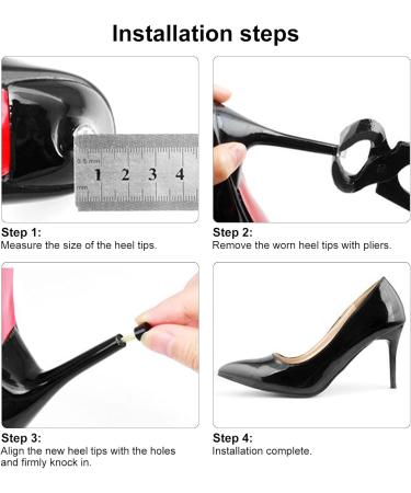 HARFINGTON 5 Pairs TPU Kitten Heel Tips - Replacement Tap Caps for Women High Heels | 3mm Pin 16mm Square Heel Repair Caps in Beige - International Shipping Available - Buy Online on GoSupps.com