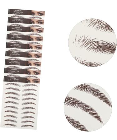 FRCOLOR 9 Sheets Waterproof Eyebrow Stickers Eyebrow Tool Imitation Eyebrow Sticker Hair 3d Template 1 count (Pack of 1) Brown - Buy Online on GoSupps.com