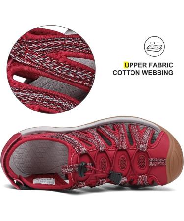 DANNTO Women's Trekking Sports Sandals - Closed Rubber Hiking Sandals for Summer Travel - Pink - EU Size 41 - Buy Online on GoSupps.com