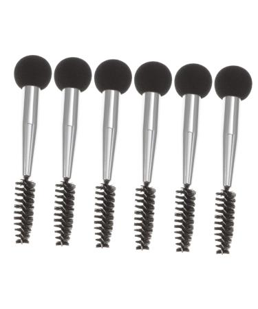 Angoily 6pcs Double Ended Eyebrow Brush Sponge Eyeshadow Eye Shadow Brush Makeup Brush Miss Make up Tool 7.6x1.4cm As Shown