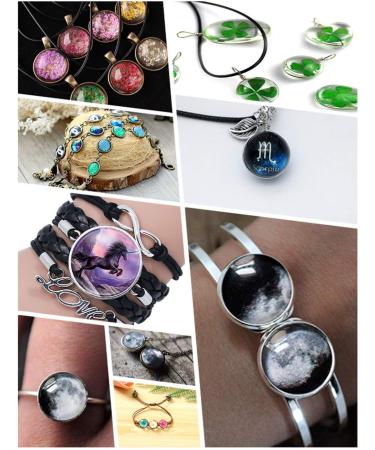 100 Pieces 16mm Clear Round Glass Cabochon Dome Tiles for DIY Jewelry Making - Buy Online on GoSupps.com