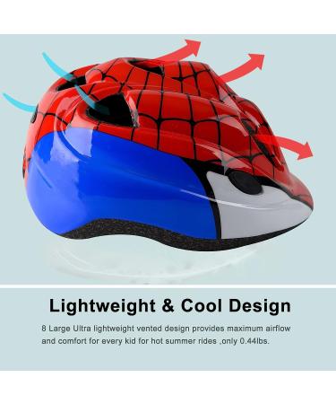 ATPHFETY Kids Toddler Bike Helmet | Adjustable Boys Girl Helmets | Ages 1-8 | Multi-Sport for Bicycle Skate Scooter | LED Light | S 50-54cm | Spider Design - Buy Online on GoSupps.com