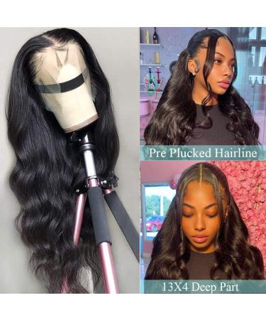 K KF BEAUTY U 26 Body Wave HD Transparent Lace Front Wig | Pre Plucked with Baby Hair | 150% Density | Natural Black - Buy Online on GoSupps.com