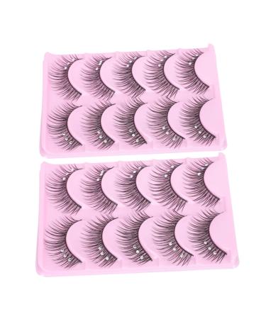 minkissy 10 Pairs Fake Eyelashes False Eyelash Stick on Eyelashes Artificial Eyelashes Reusable Eyelashes Eye Lashes Korean Decor Dense Eyelashes 3d Artificial Fiber Girl Cosmetic