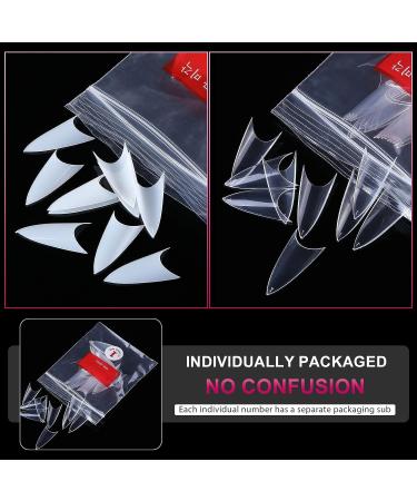 AORAEM Stiletto Nail Tips - 1000Pcs Acrylic False Nails Set with Bag (Short Clear+Natural) - Buy Online on GoSupps.com