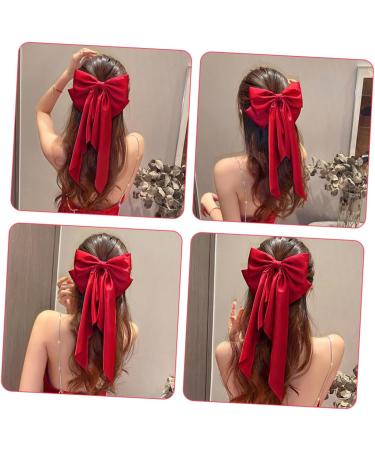 NUSITOU Satin Ribbon Hairpin Hair Barrettes for Teen Red Bow for Hair Ponytail Clip Hair Bows for Teen Teen Hair Bows Hair Ribbon Halloween Hair Bows Hair Bows for Women - Buy Online on GoSupps.com