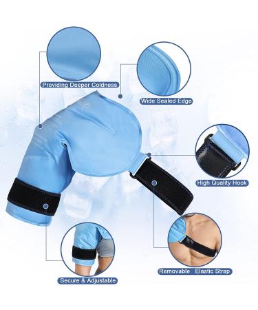 REVIX Shoulder Ice Pack for Injuries - Reusable Gel Wrap for Pain Relief - Cold Compression Therapy for Bursitis, Rotator Cuff - Men and Women - Blue - Buy Online on GoSupps.com