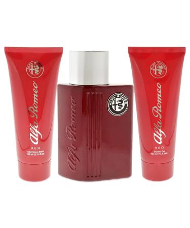 Alfa Romeo Alfa Romeo Red 4.2 oz EDT Spray 3.4oz Shower Gel 3.4oz After Shave Balm Men 3 Pc Gift Set (10034095) - Buy Online on GoSupps.com